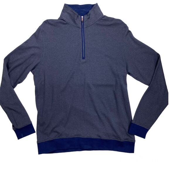 Robert Graham 1/4 Zip Sweater Pullover Blue Classic Fit Mens Chevron Print Large - Picture 11 of 11